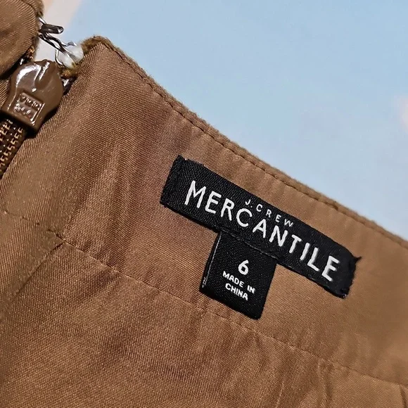 J. Crew Tan Pencil Wool Blend Skirt Size 6 - Picture 2 of 6